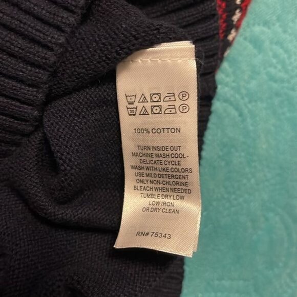 Vintage Aspen Red Nordic Snowflake & Tree Print Sweater Medium - Picture 6 of 6